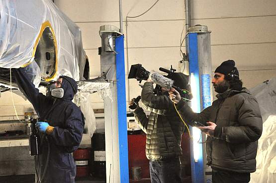 Das Kamerateam im Einsatz.